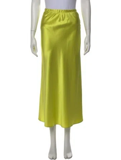 Pre-owned Sprwmn Silk Midi Length Skirt In Green