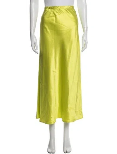 Pre-owned Sprwmn Silk Midi Length Skirt In Green