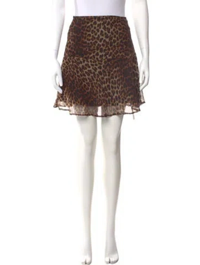 Pre-owned Sprwmn Silk Mini Skirt W/ Tags In Brown