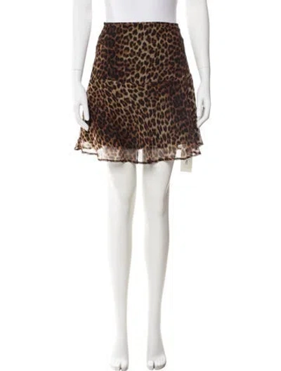 Pre-owned Sprwmn Silk Mini Skirt W/ Tags In Brown