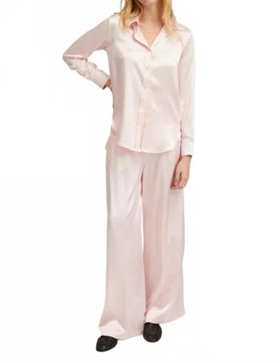 Sprwmn Silk Wide Leg Pant In Ballet In Animal Print