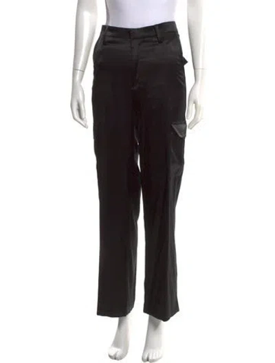Pre-owned Sprwmn Silk Wide Leg Pants In Black