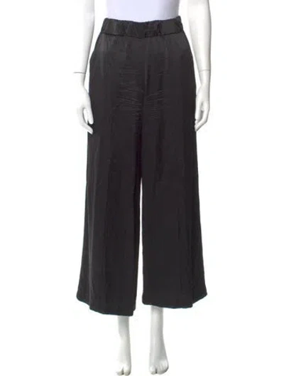 Pre-owned Sprwmn Silk Wide Leg Pants In Black