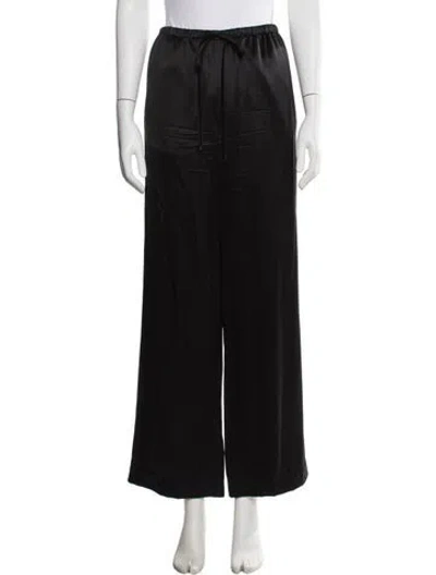 Pre-owned Sprwmn Silk Wide Leg Pants In Black