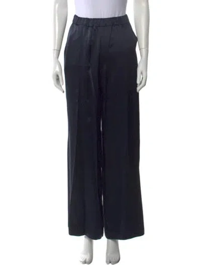 Pre-owned Sprwmn Silk Wide Leg Pants In Black