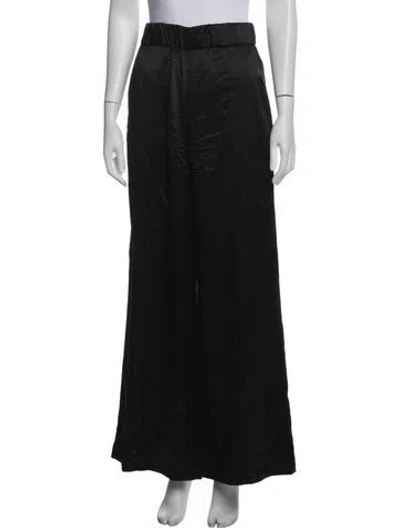 Pre-owned Sprwmn Silk Wide Leg Pants In Black