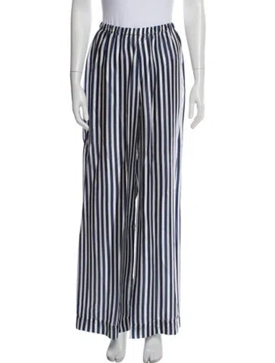 Pre-owned Sprwmn Silk Wide Leg Pants In Blue