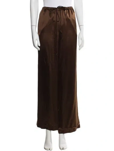 Pre-owned Sprwmn Silk Wide Leg Pants In Brown