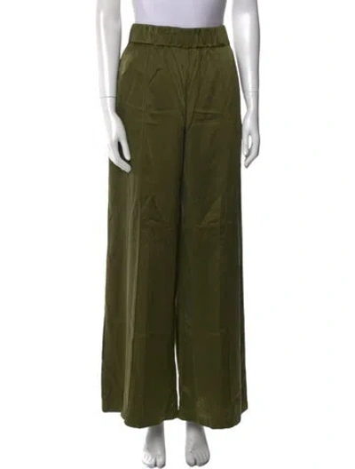 Pre-owned Sprwmn Silk Wide Leg Pants In Green