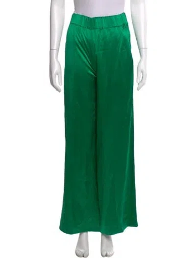 Pre-owned Sprwmn Silk Wide Leg Pants In Green