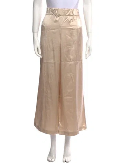Pre-owned Sprwmn Silk Wide Leg Pants In Neutral