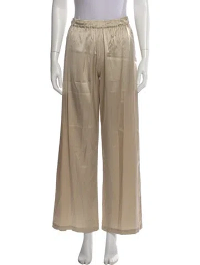 Pre-owned Sprwmn Silk Wide Leg Pants In Neutral