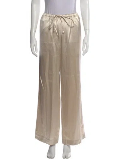 Pre-owned Sprwmn Silk Wide Leg Pants In Neutral