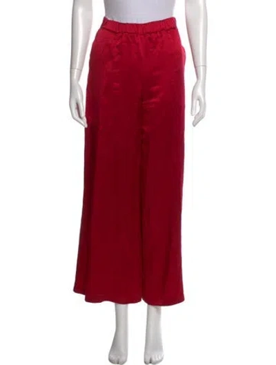 Pre-owned Sprwmn Silk Wide Leg Pants In Red