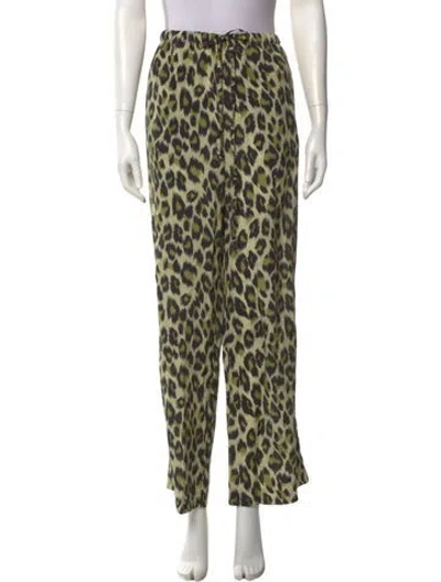 Pre-owned Sprwmn Silk Wide Leg Pants W/ Tags In Green