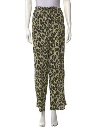 Pre-owned Sprwmn Silk Wide Leg Pants W/ Tags In Green