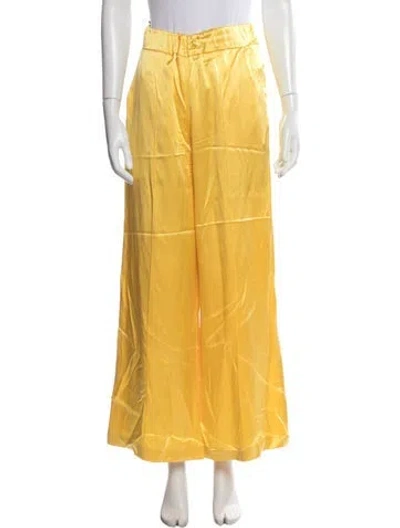 Pre-owned Sprwmn Silk Wide Leg Pants In Yellow
