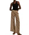 Sprwmn Silk Wide Leg Trouser In Leopard In Multi