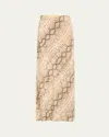 Sprwmn Snake Bias-cut Silk Maxi Skirt In Beige Snak