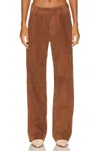 Sprwmn Straight Leg Trousers In Dark Cognac In Multi