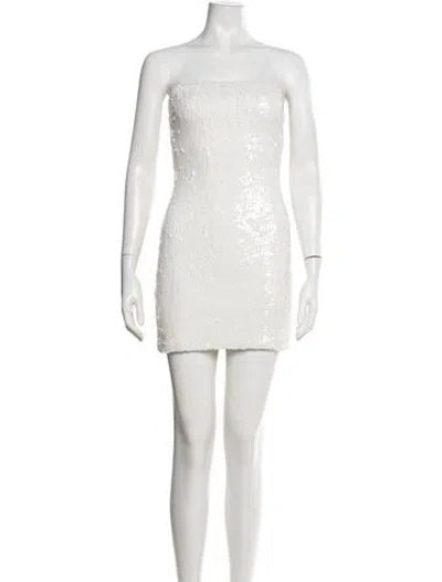 Pre-owned Sprwmn Strapless Mini Dress In White