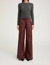Sprwmn Stretch Leather Wide Leg Pants In Pinot Pino In Multi