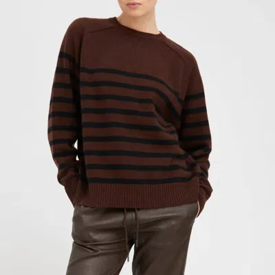 Sprwmn Stripe Crewneck Sweater In Americano