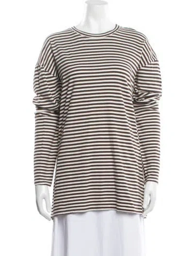 Pre-owned Sprwmn Striped Crew Neck Top In Multicolor