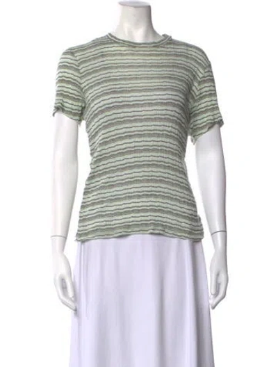 Pre-owned Sprwmn Striped Crew Neck T-shirt W/ Tags In Green
