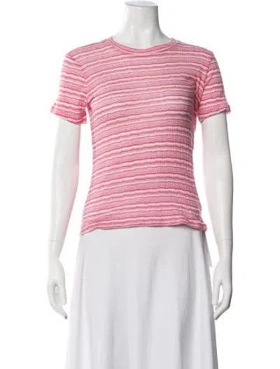Pre-owned Sprwmn Striped Crew Neck T-shirt W/ Tags In Pink
