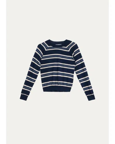 Sprwmn Striped Raglan Cashmere Sweater In Multi