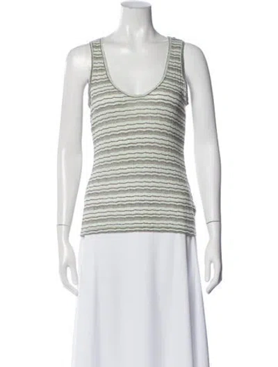 Pre-owned Sprwmn Striped Scoop Neck Top W/ Tags In Multi