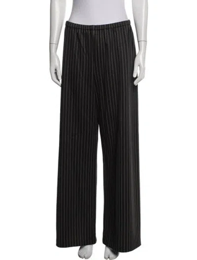 Pre-owned Sprwmn Striped Wide Leg Pants In Black