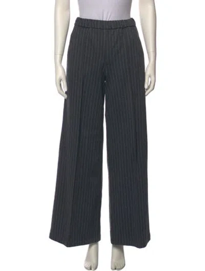 Pre-owned Sprwmn Striped Wide Leg Pants In Gray