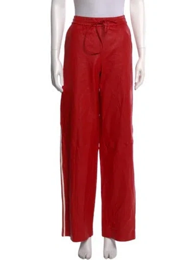 Pre-owned Sprwmn Striped Wide Leg Pants In Red