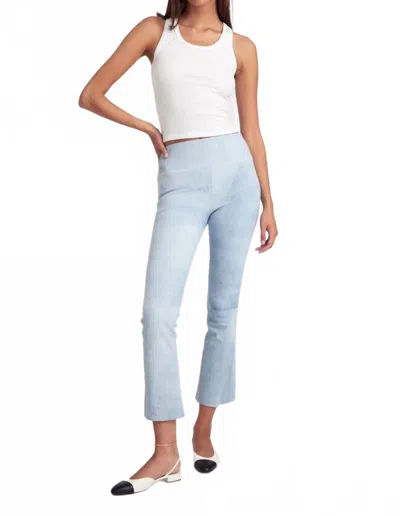 Sprwmn Suede Ankle Flare Leggings In Sky In Blue