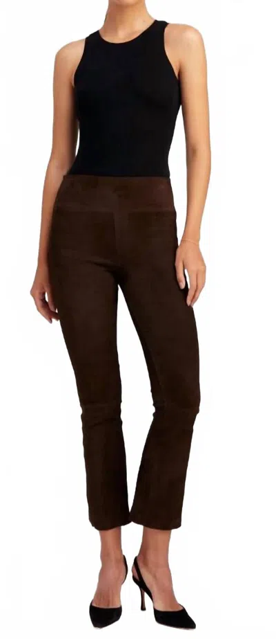 Sprwmn Suede Ankle Flare Pants In Americano In Brown
