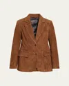 Sprwmn Suede Classic Blazer In Brown