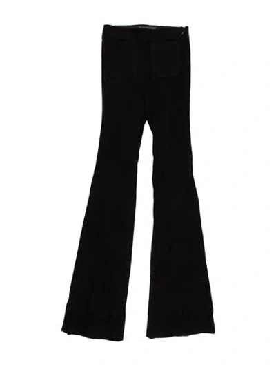 Pre-owned Sprwmn Suede Flared Pants In Black