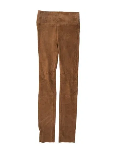 Pre-owned Sprwmn Suede Flared Pants In Brown