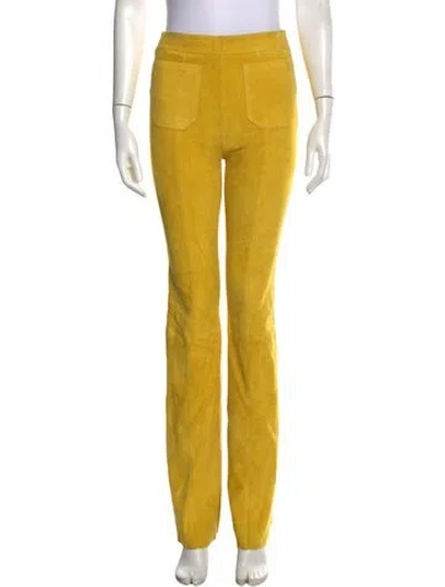 Pre-owned Sprwmn Suede Flared Pants In Yellow