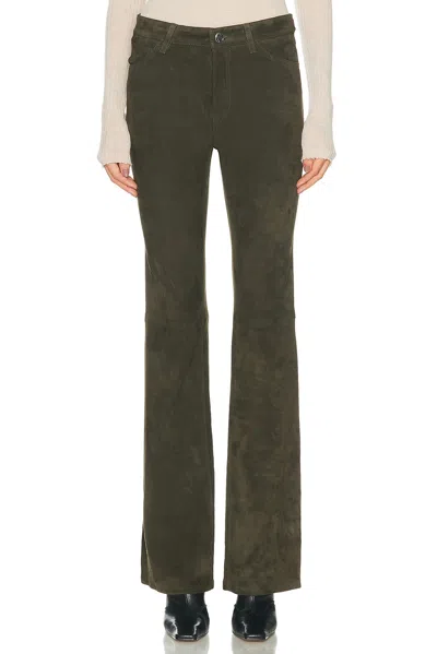 Sprwmn Suede Micro Flare Pant In Brown