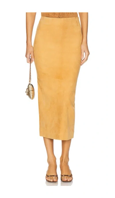 Sprwmn X Revolve Tube Skirt In Suede Nutmeg