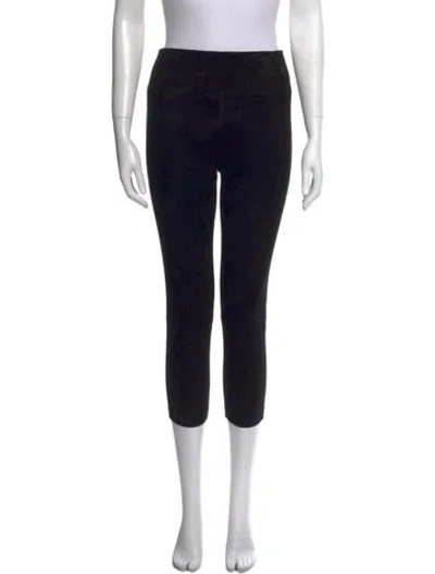 Pre-owned Sprwmn Suede Skinny Leg Pants In Black