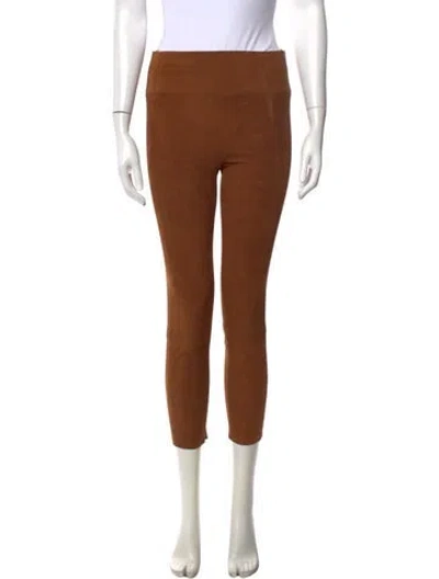 Pre-owned Sprwmn Suede Skinny Leg Pants In Brown
