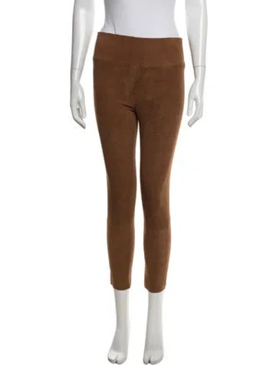 Pre-owned Sprwmn Suede Skinny Leg Pants In Brown