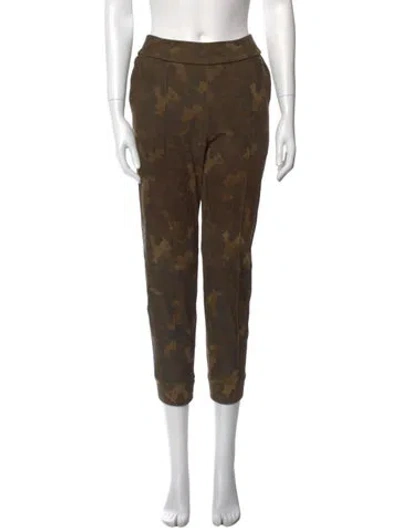 Pre-owned Sprwmn Suede Skinny Leg Pants In Green