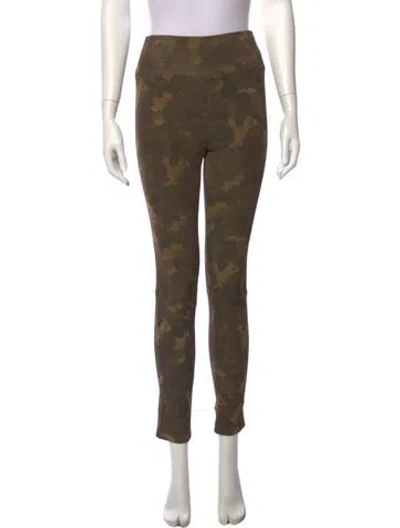 Pre-owned Sprwmn Suede Skinny Leg Pants In Green