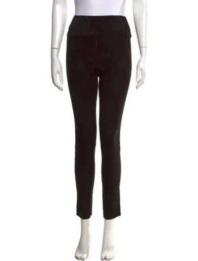 Pre-owned Sprwmn Suede Straight Leg Pants In Black