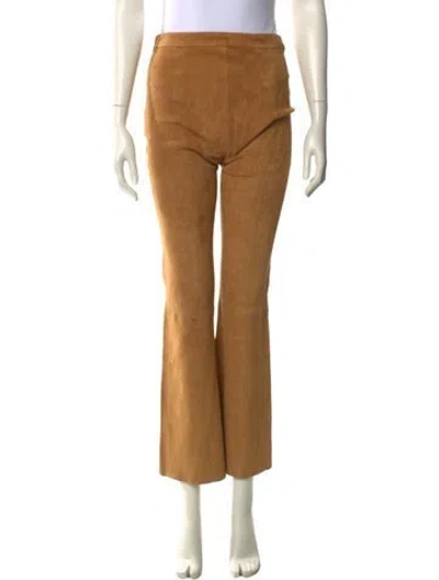 Pre-owned Sprwmn Suede Straight Leg Pants In Brown